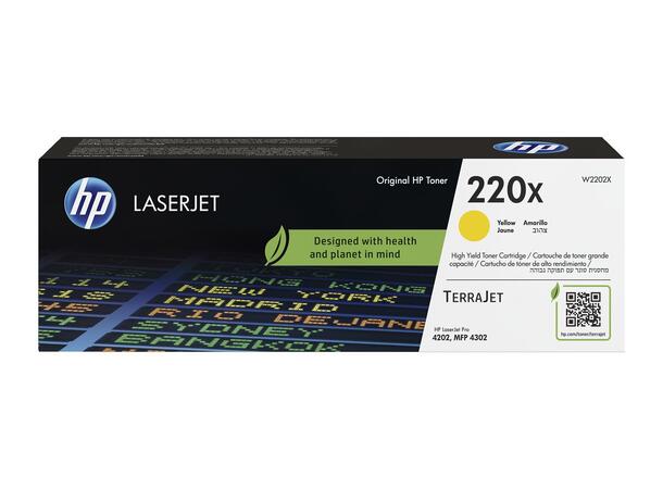 Toner HP 220X gul LaserJetPro 4202dn Inntil 5500 sider 