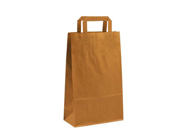 Topcraft ® papirpose med flate håndtak 220 x 105 x 360 mm | 70 gr | brun kraft 
