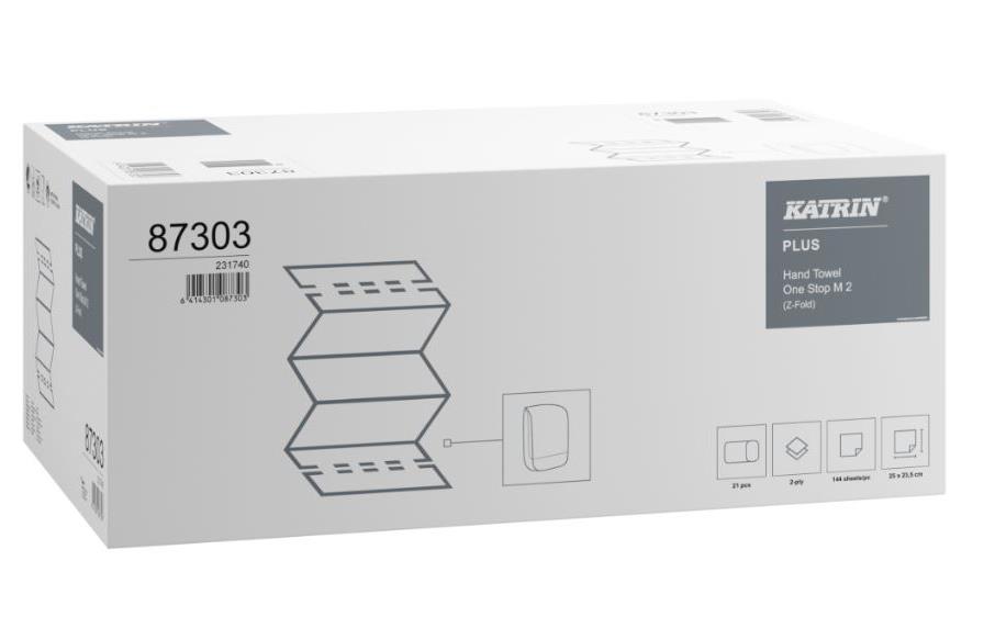9442690 Katrin 87303 T&#248;rkeark KATRIN Plus OneStop M2 (3024) 21 pk &#225; 144 ark | Z-Fold