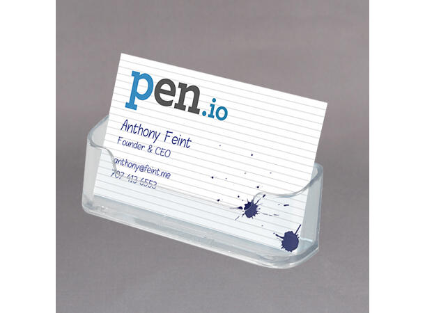 Visittkortholder akryl bord liggende Transparent 9,3cm x1.7cm 