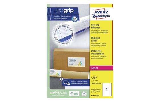 9437939 Avery L7167-100 Avery laser 199.6x289.1 L7167 (100) QuickPEEL™ |  Ultragrip