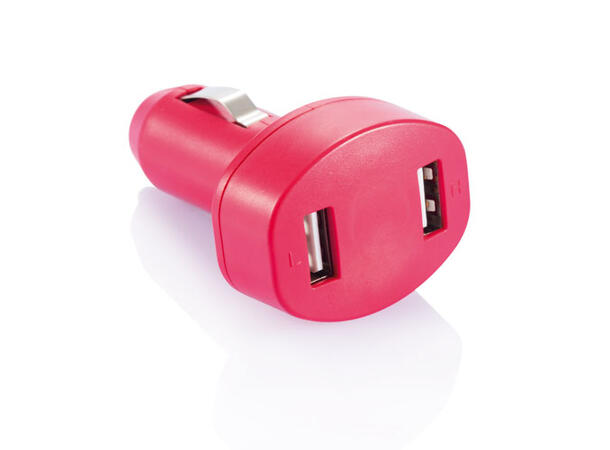 Dobbel USB-Lader til Bilen rød 