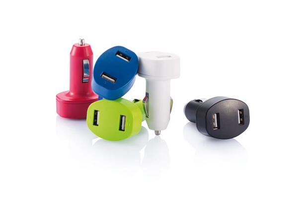 Dobbel USB-Lader til Bilen rød 