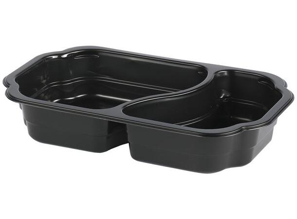 Duni Duniform 2 rom 250x159x43mm Svart Take-away-plastbrett 1,1 L (246 stk) 
