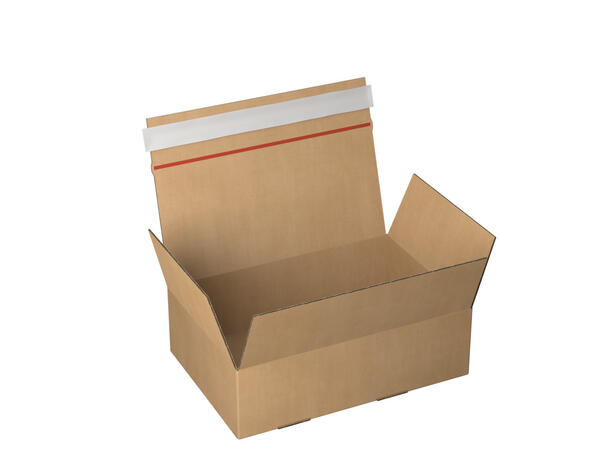 E-handelseske med selvklebende tape 280 x 190 x 85 mm | brun bølgepapp B/B 