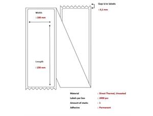 Fraktetikett thermo 100x150mm (2000) Fanfold | Permanent lim | Direct thermal 