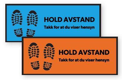 9431130  6666-09 Gulvdekal "Hold avstand" 18x45cm ORANGE Pakke à 10 stk. | Gulvmerke | COVID