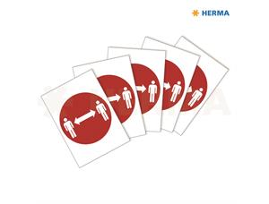 HERMA Etikett "Hold avstand" ø20 (5) Informasjonsetikett for gulvmarkering 