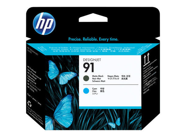 HP nr. 91 skrivehode matt sort og cyan 