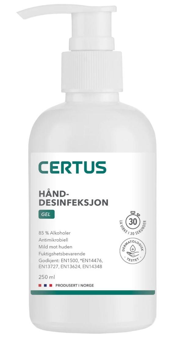 9444976   H&#229;ndesinfeksjon Certus 85% gel 250ml(12) 
