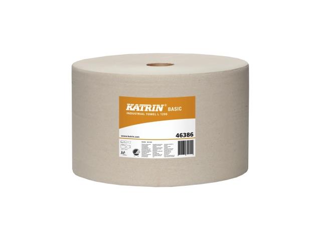 390723 Katrin 46386 Industrit&#248;rk KATRIN Basic L1200 1L 1230m Enkelt pussepapir av resirkulert fiber