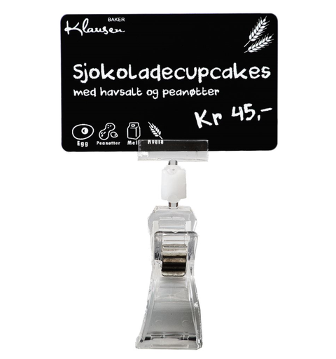 Kortholder- Cardkeep PriceTag plastklype Plastklype for bolle (10 stk pr pakke)