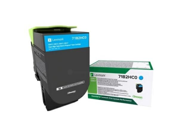LEXMARK 3,5K Return Program Cyan Toner Blå toner til CS417dn, CX417de, CS517de 