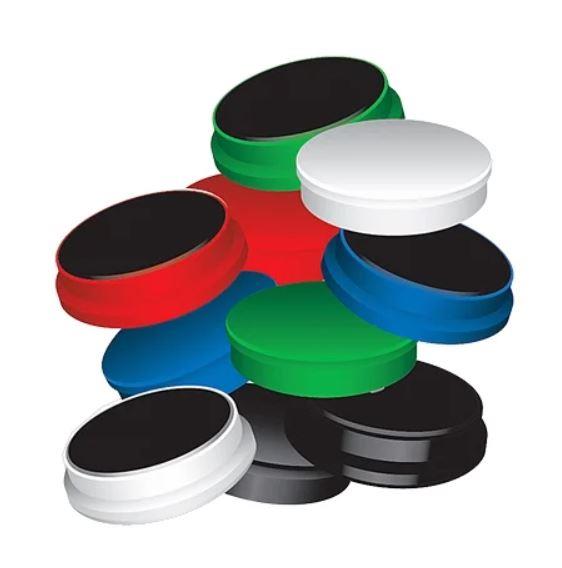 9444858   Magnet WB Q-Connect 35mm Ass. (10) Assorterte magneter til whiteboard tavle