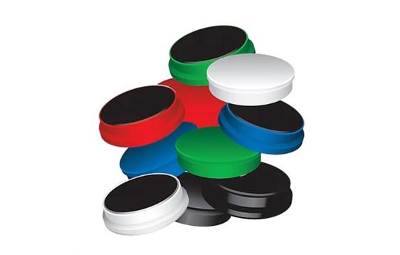 9444858   Magnet WB Q-Connect 35mm Ass. (10) Assorterte magneter til whiteboard tavle
