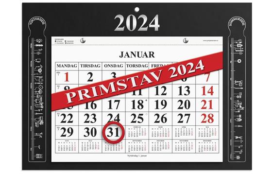 271258 Grieg kalender 98454024 Magnetkalender GRIEG 2024 Primstav sort Format: 275 x 200 mm