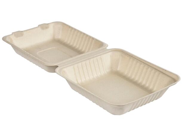 Matboks bagasse 1-rom 22,3 x 20 x 4,5 cm | 150 stk pr eske 