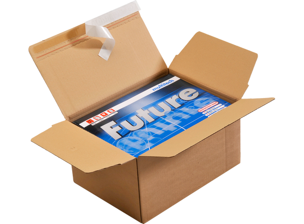 Packfix eske med automatbunn og tape 310 x 230 x 110 mm | brun b-flute 