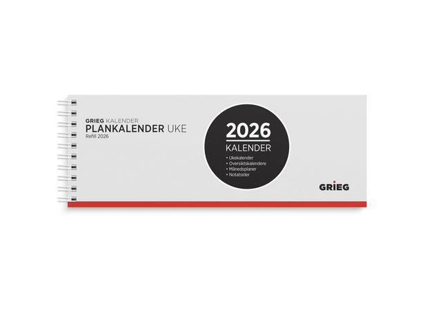 Plankalender GRIEG 2026 spiral Ukekalender | Refill | Spiral 