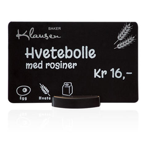 Plastkort - Svart matt - 0,76mm Sorte kort til matvare og allergimerking