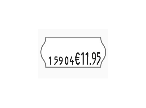 Prismaskin med 1 linje/10 tegn 26x12mm Contact Premium pristang | 10 tegn 