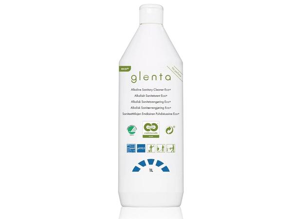 Sanitær alkalisk GLENTA Eco+  1L (12) Alkalisk rengjøringsmiddel | Uparfymert 