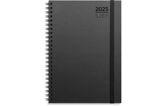285216 Grieg kalender 98182925 Sjefskalender GRIEG A5 spiral 2025 sort 
