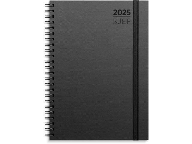 285216 Grieg kalender 98182925 Sjefskalender GRIEG A5 spiral 2025 sort 