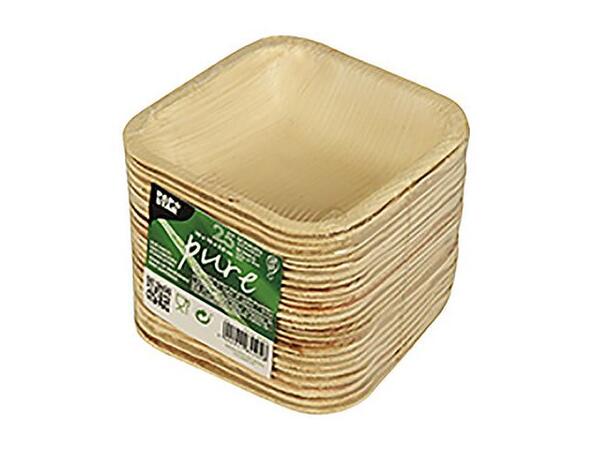 Skål PURE 10x10cm palmeblad (25) Dyp skål av palmeblad (Miljøvennlig) 