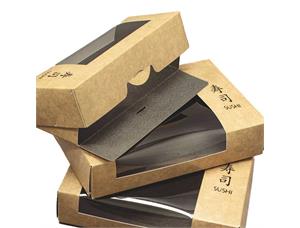 Sushiboks Premium med vindu brun kartong X-Large | 225 x 187 x 50 mm 