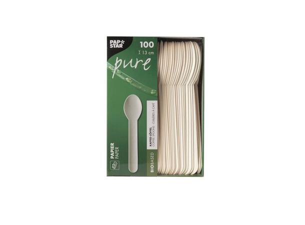 Teskje PURE papp 13cm hvit (100) Teskje | Engangs | Bestikk 