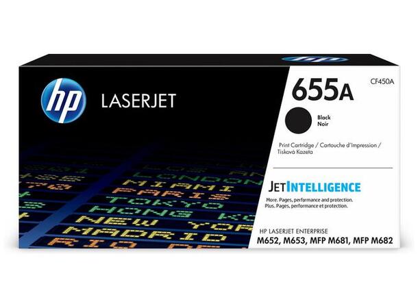 Toner HP CF450A 655A 12,5K Sort M652 | M653 | MFP681 | MFP682 