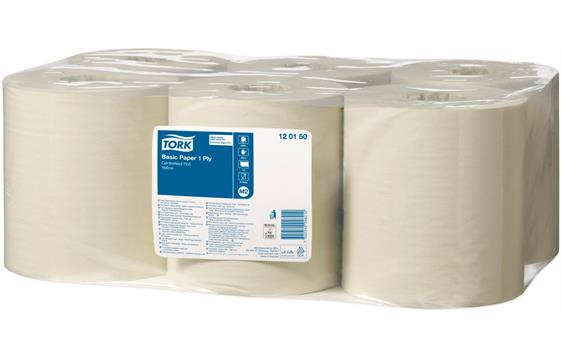 126124 Tork 120150 T&#248;rkerull TORK Basic 1L M2 300m gul Tork Basic Papir senterrull | 1 lag