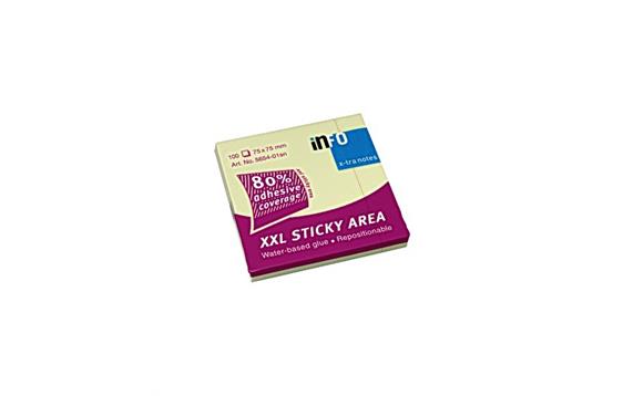 746089  5654-01 | 123963 Notatblokk INFO 75 x75 mm gul (12) Post-It blokk