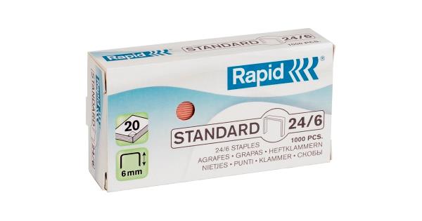 Agrafes Rapid 26/6 Standard - Lot De 15000 Pièces - Pour Agrafeuse Bureau - Jusqu'à 20 Feuilles