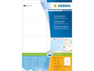 Etikett HERMA adr A4 99,1x67,7mm (600) Hvite permanent klebende etiketter 