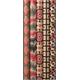 33153 33053 232137 Gavepapir, ETHNIC ELEGANCE, sm&#229;ruller 2x0,7m, 5 ass. design, brunt kraftpapir