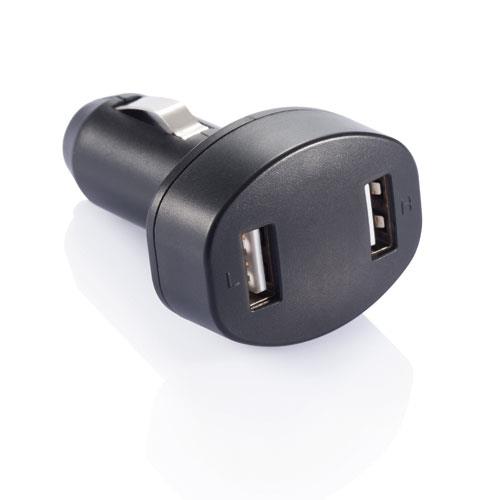 P302.061   Dobbel USB-Lader til Bilen svart