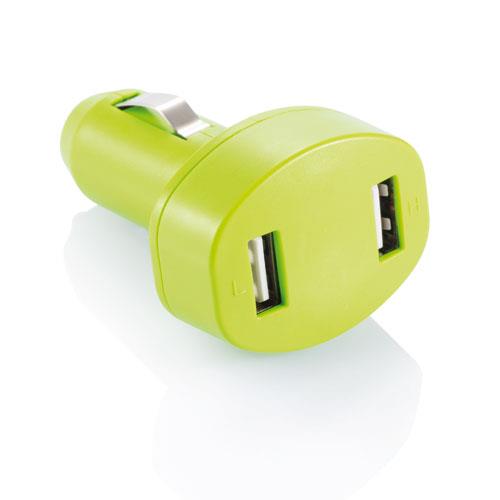 P302.067   Dobbel USB-Lader til Bilen gr&#248;nn