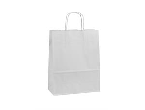 Toptwist® papirpose med tvinnede håndtak 240 x 110 x 310 mm | 100 gr | hvit. 
