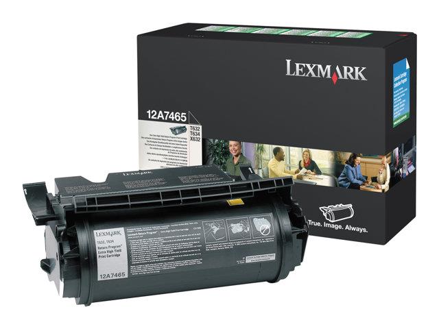 263222 Lexmark 638100 Toner Lexmark 12A7465 T632 Bk T632/T634 (Prebate) 32K