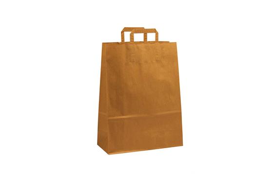 9410720  26L Papir b&#230;reposer brune med flate h&#229;ndtak 320x170x400 mm | 26 liter | 90 gr.