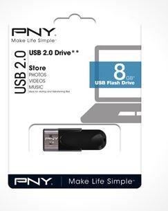 147569 PNY FD8GBATT4-EF Minne PNY USB 2.0 Attach&#233; 4 8GB 