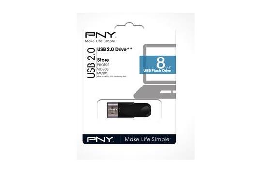 147569 PNY FD8GBATT4-EF Minne PNY USB 2.0 Attach&#233; 4 8GB 