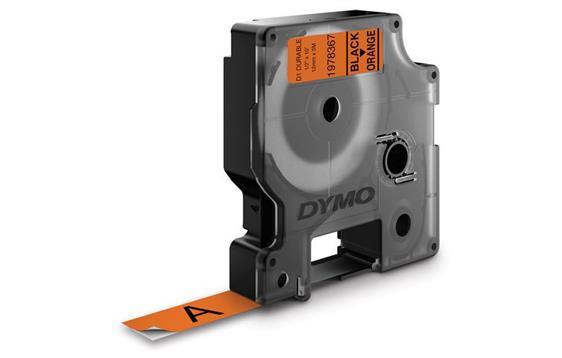 147586 Dymo 1978367 Tape DYMO D1 12mm x 3m sort p&#229; orange 