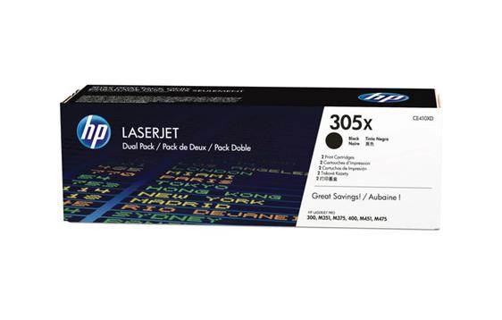 129693 HP CE410XD Toner HP CE410XD 305X 4K sort (2 stk) Forventen levetid 4000 sider