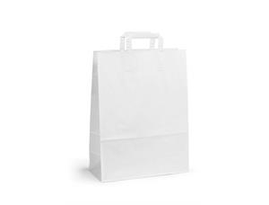 Topcraft ® papirpose med flate håndtak 320 x 140 x 420 mm | 80 gr | hvit kraft 