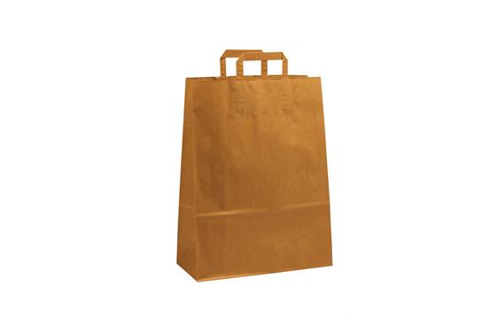 9423126  1FTTC000032 Topcraft &#174; papirpose med flate h&#229;ndtak 320 x 140 x 420 mm | 80 gr | brun kraft