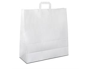 Topcraft ® papirpose med flate håndtak 400 x 160 x 450 mm | 100 gr | hvit kraft 