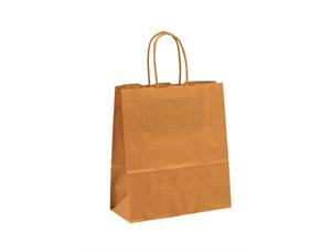 Toptwist® papirpose med tvinnede håndtak 190 x 80 x 210 mm | 80 gr. | brun | MINI 